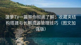 菠萝TV一篇带你彻底了解：收藏夹结构搭建与长期资源管理技巧（图文加强版）