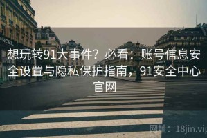 想玩转91大事件？必看：账号信息安全设置与隐私保护指南，91安全中心官网