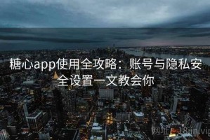 糖心app使用全攻略：账号与隐私安全设置一文教会你
