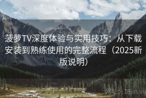 菠萝TV深度体验与实用技巧：从下载安装到熟练使用的完整流程（2025新版说明）