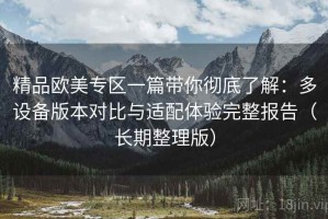 精品欧美专区一篇带你彻底了解：多设备版本对比与适配体验完整报告（长期整理版）