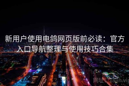 新用户使用电鸽网页版前必读：官方入口导航整理与使用技巧合集