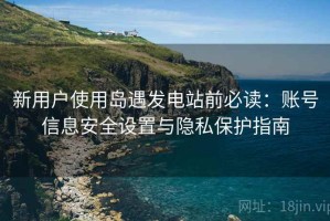 新用户使用岛遇发电站前必读：账号信息安全设置与隐私保护指南