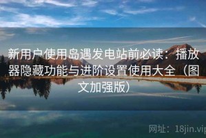 新用户使用岛遇发电站前必读：播放器隐藏功能与进阶设置使用大全（图文加强版）