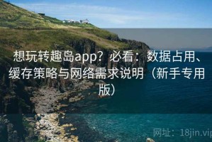 想玩转趣岛app？必看：数据占用、缓存策略与网络需求说明（新手专用版）