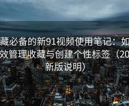 收藏必备的新91视频使用笔记：如何高效管理收藏与创建个性标签（2025新版说明）