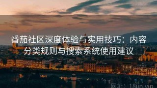 番茄社区深度体验与实用技巧：内容分类规则与搜索系统使用建议