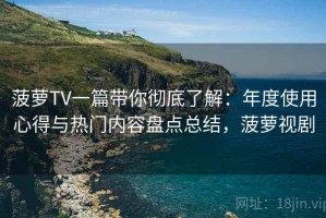 菠萝TV一篇带你彻底了解：年度使用心得与热门内容盘点总结，菠萝视剧