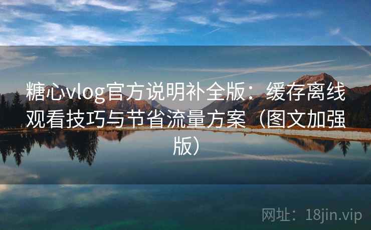 糖心vlog官方说明补全版：缓存离线观看技巧与节省流量方案（图文加强版）