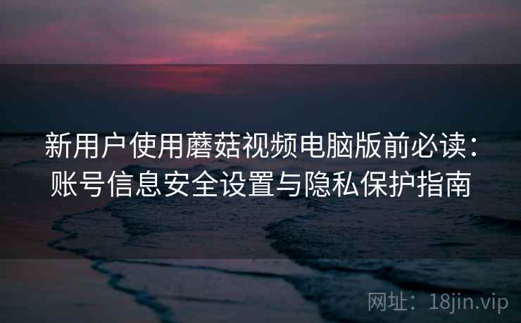 新用户使用蘑菇视频电脑版前必读：账号信息安全设置与隐私保护指南