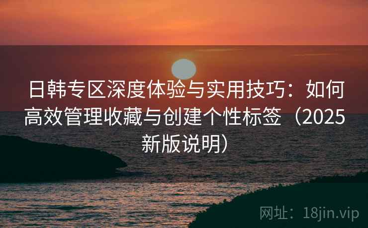 日韩专区深度体验与实用技巧：如何高效管理收藏与创建个性标签（2025新版说明）