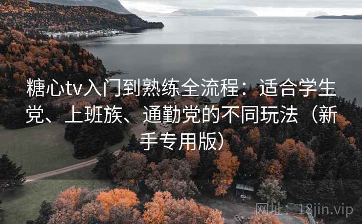 糖心tv入门到熟练全流程:适合学生党、上班族、通勤党的不同玩法(新手专用版) 糖心tv入门到熟练全流程:适合学生党、上班族、通勤党的不同玩法(新手专用版)
