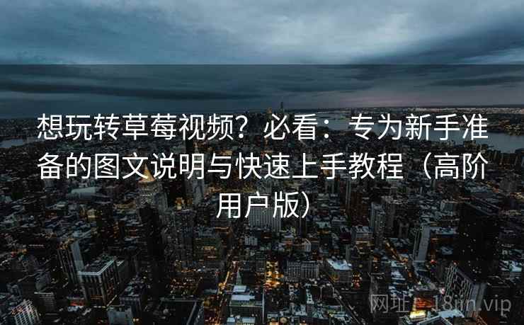 想玩转草莓视频？必看：专为新手准备的图文说明与快速上手教程（高阶用户版）