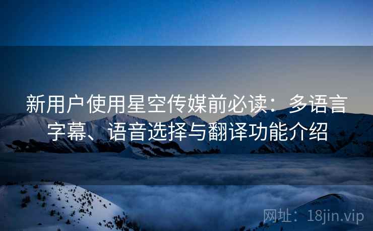新用户使用星空传媒前必读:多语言字幕、语音选择与翻译功能介绍 新用户使用星空传媒前必读:多语言字幕、语音选择与翻译功能介绍