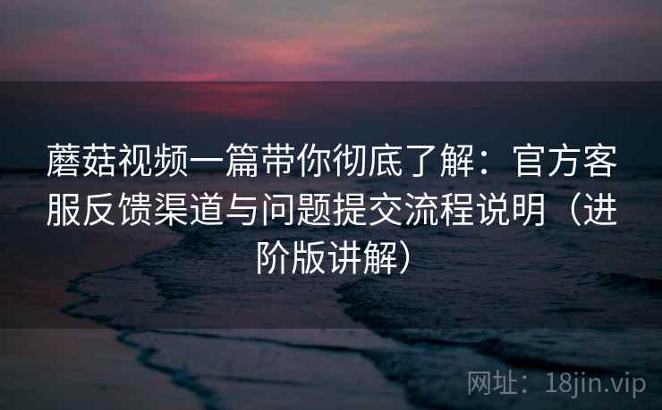 蘑菇视频一篇带你彻底了解:官方客服反馈渠道与问题提交流程说明(进阶版讲解) 蘑菇视频一篇带你彻底了解:官方客服反馈渠道与问题提交流程说明(进阶版讲解)