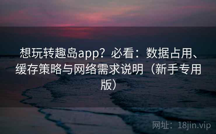 想玩转趣岛app?必看:数据占用、缓存策略与网络需求说明(新手专用版) 想玩转趣岛app?必看:数据占用、缓存策略与网络需求说明(新手专用版)